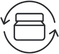 Recycle jar outline icon.