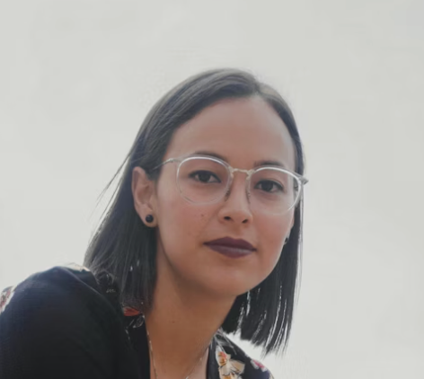 Woman wearing glasses portrait.